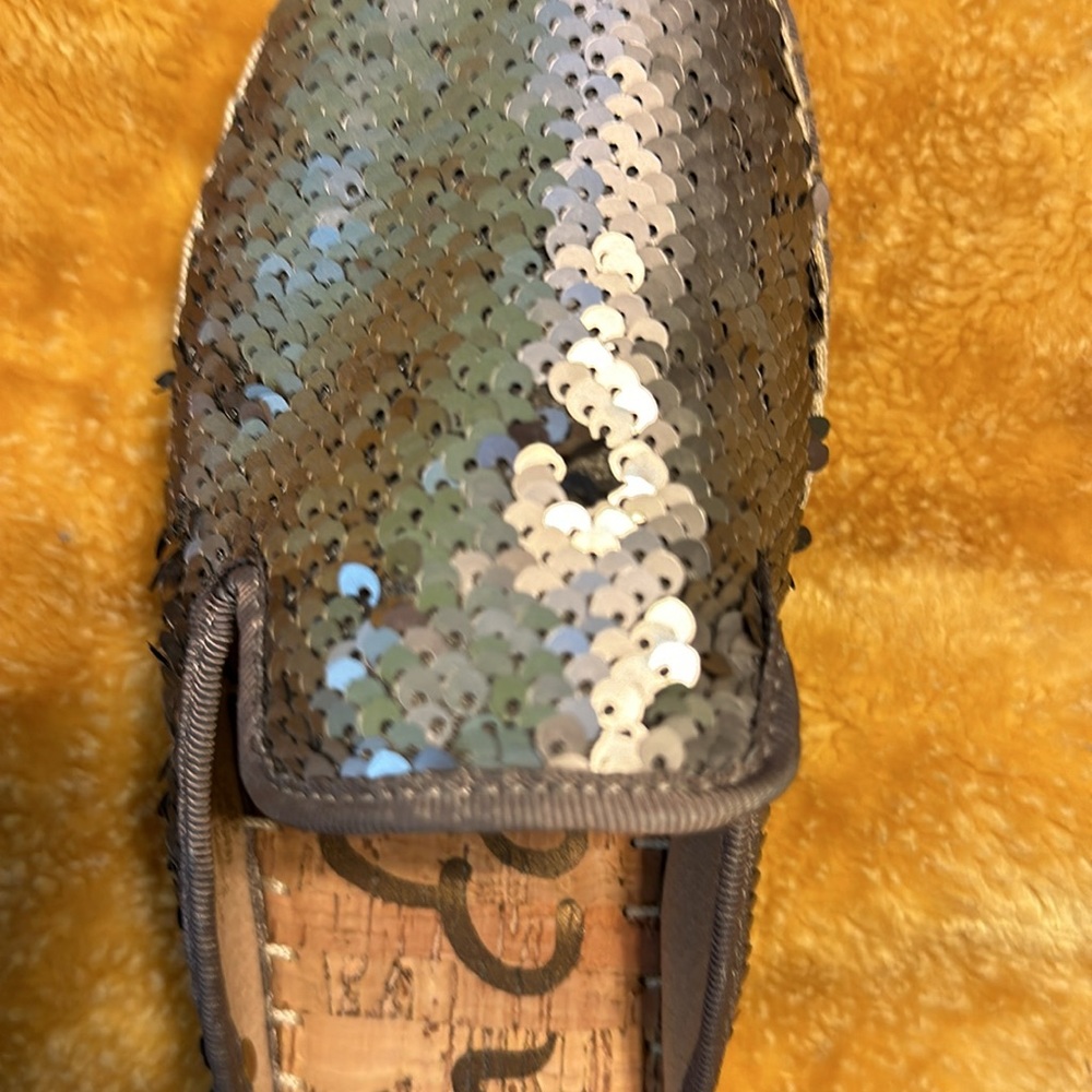 Sam Edelman Silver Sequin Flat Mules - image 5